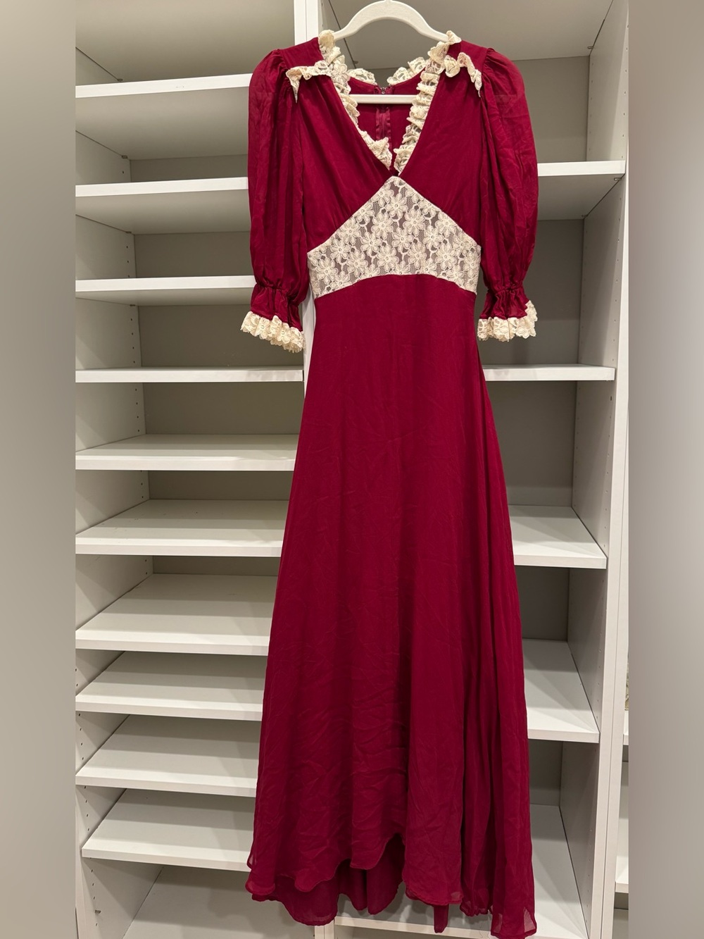 The Cottager for the Junior Vintage Romantic Victorian Boho Style Maxi Dress, XS